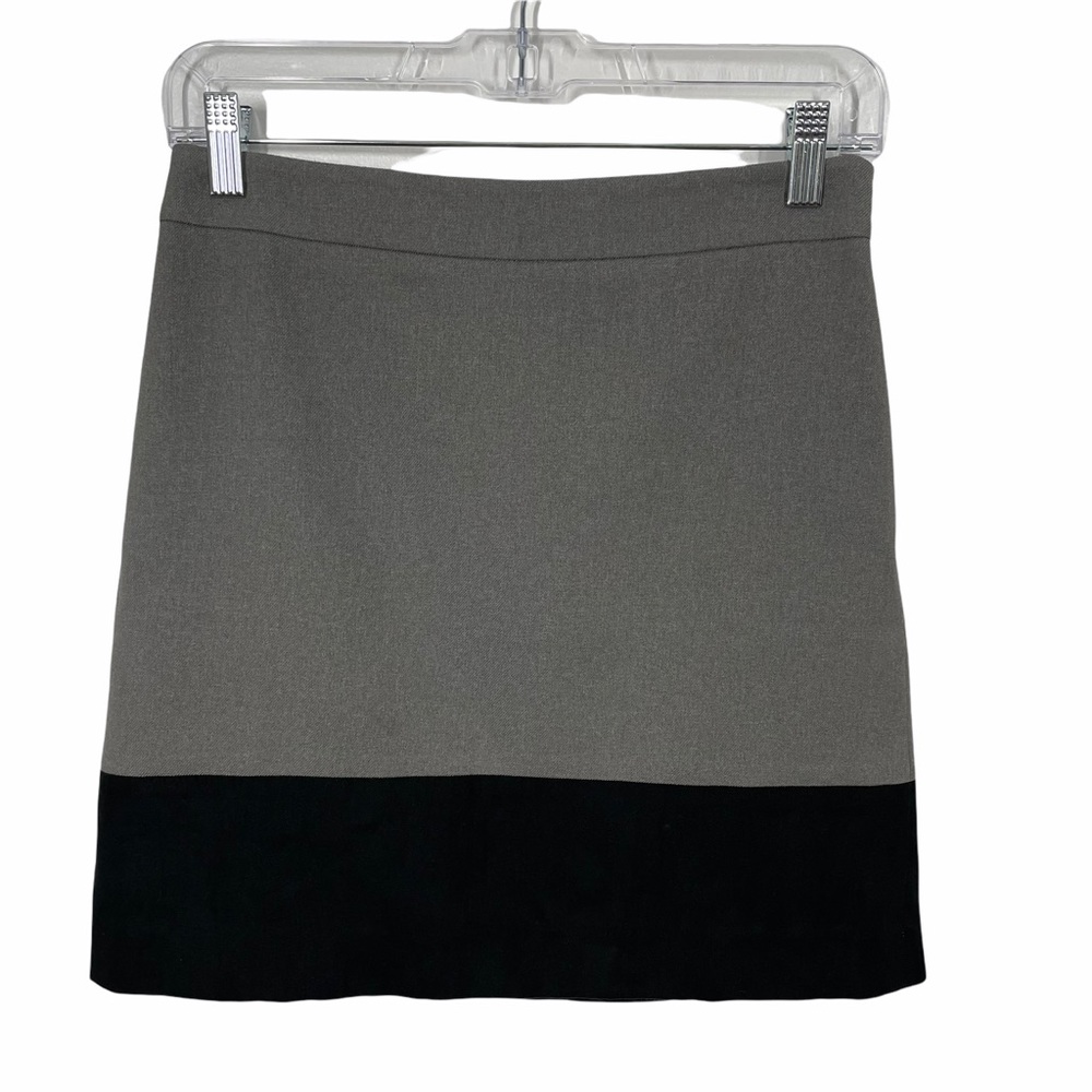 Ann Taylor Loft Mini Skirt Grey Black Colorblock
